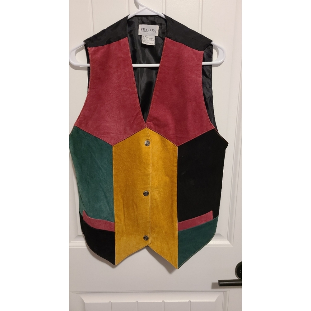 Khazana vintage leather vest Oklahoma medium
